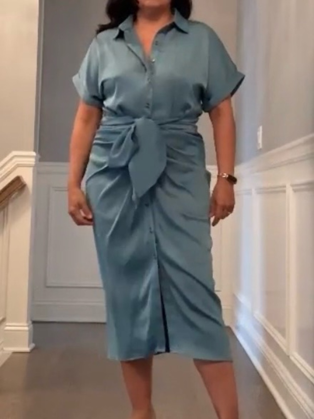 BTFBM Teal Silk Dress